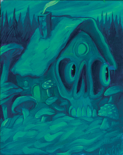 'Winter Shroom Cabin' - 8x10 Painting