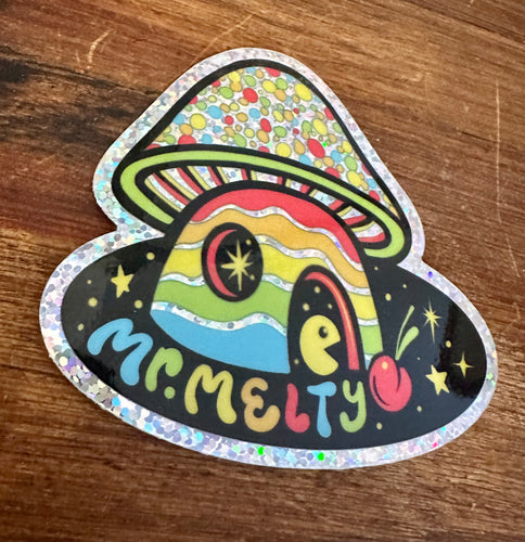 Glitter Sticker - Mushroom Abode