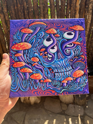 Mushroom Skull - 8x8 Canvas Print