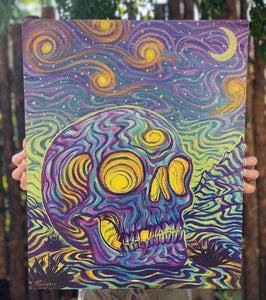 Mountain Glow Skull - Canvas Print