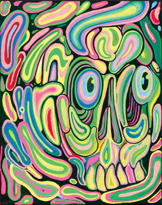 neon skull - 8x10 Painting